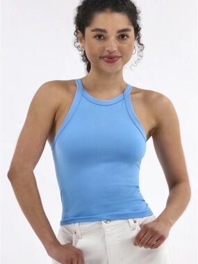 No Boundaries Sky Blue Racerback Tank Top